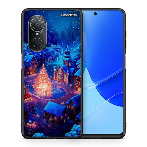 Θήκη Huawei Nova 9 SE Xmas Village από τη Smartfits με σχέδιο στο πίσω μέρος και μαύρο περίβλημα | Huawei Nova 9 SE Xmas Village case with colorful back and black bezels