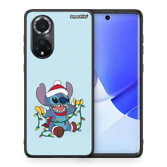 Θήκη Huawei Nova 9/Honor 50 Santa Stich από τη Smartfits με σχέδιο στο πίσω μέρος και μαύρο περίβλημα | Huawei Nova 9/Honor 50 Santa Stich case with colorful back and black bezels