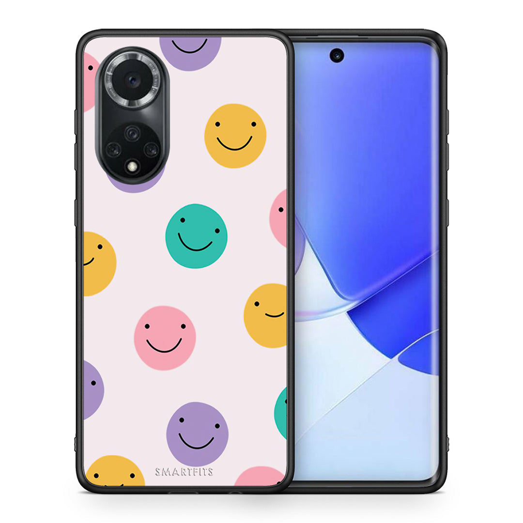 Θήκη Huawei Nova 9/Honor 50 Smiley Faces από τη Smartfits με σχέδιο στο πίσω μέρος και μαύρο περίβλημα | Huawei Nova 9/Honor 50 Smiley Faces case with colorful back and black bezels