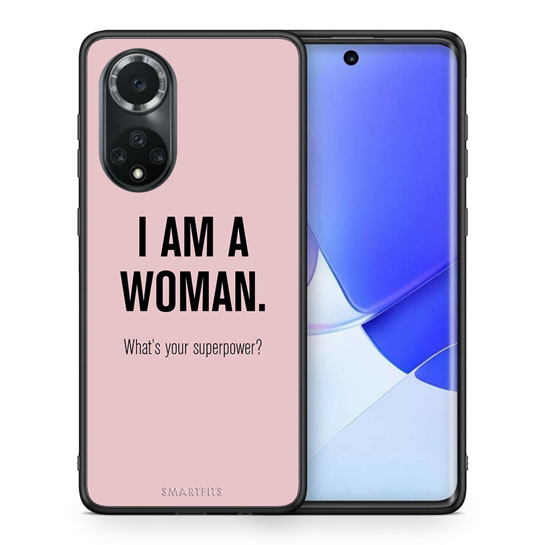 Θήκη Huawei Nova 9/Honor 50 Superpower Woman από τη Smartfits με σχέδιο στο πίσω μέρος και μαύρο περίβλημα | Huawei Nova 9/Honor 50 Superpower Woman case with colorful back and black bezels