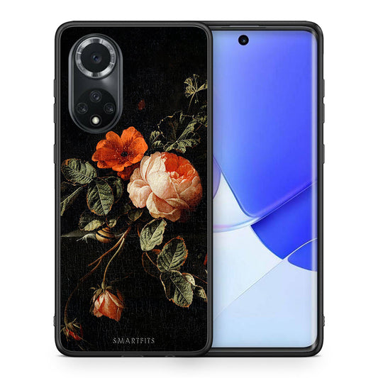 Θήκη Huawei Nova 9/Honor 50 Vintage Roses από τη Smartfits με σχέδιο στο πίσω μέρος και μαύρο περίβλημα | Huawei Nova 9/Honor 50 Vintage Roses case with colorful back and black bezels