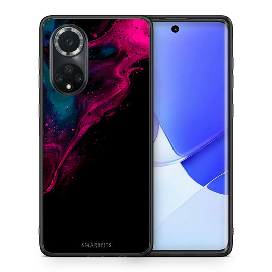 Θήκη Huawei Nova 9/Honor 50 Pink Black Watercolor από τη Smartfits με σχέδιο στο πίσω μέρος και μαύρο περίβλημα | Huawei Nova 9/Honor 50 Pink Black Watercolor case with colorful back and black bezels