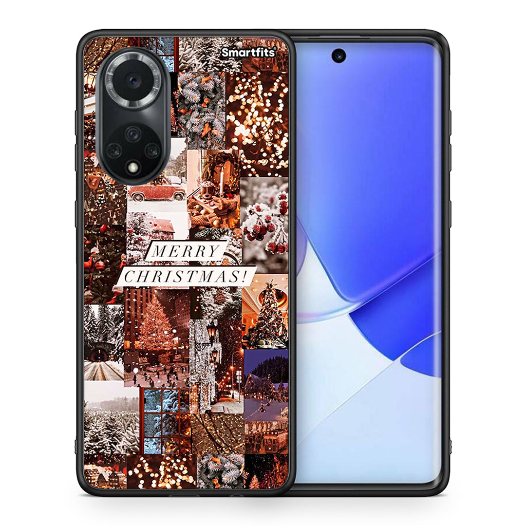 Θήκη Huawei Nova 9/Honor 50 Xmas Collage από τη Smartfits με σχέδιο στο πίσω μέρος και μαύρο περίβλημα | Huawei Nova 9/Honor 50 Xmas Collage case with colorful back and black bezels