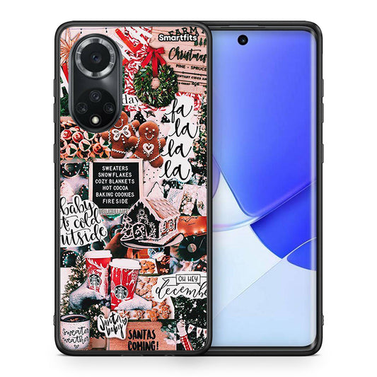 Θήκη Huawei Nova 9/Honor 50 Xmas Habbits από τη Smartfits με σχέδιο στο πίσω μέρος και μαύρο περίβλημα | Huawei Nova 9/Honor 50 Xmas Habbits case with colorful back and black bezels