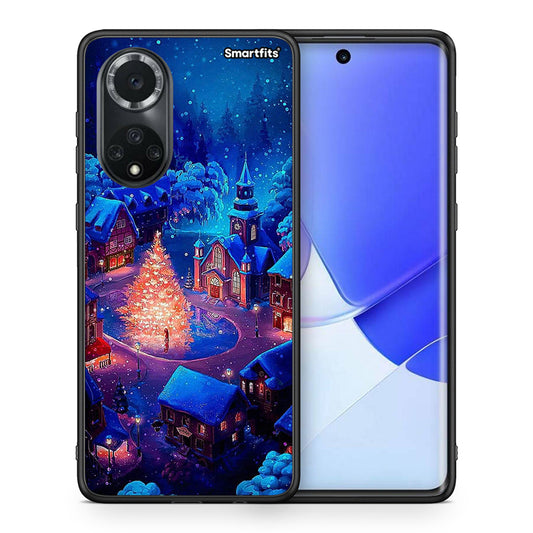 Θήκη Huawei Nova 9/Honor 50 Xmas Village από τη Smartfits με σχέδιο στο πίσω μέρος και μαύρο περίβλημα | Huawei Nova 9/Honor 50 Xmas Village case with colorful back and black bezels
