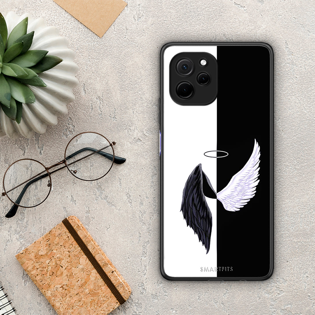Θήκη Huawei Nova Y61 Angels Demons από τη Smartfits με σχέδιο στο πίσω μέρος και μαύρο περίβλημα | Huawei Nova Y61 Angels Demons Case with Colorful Back and Black Bezels