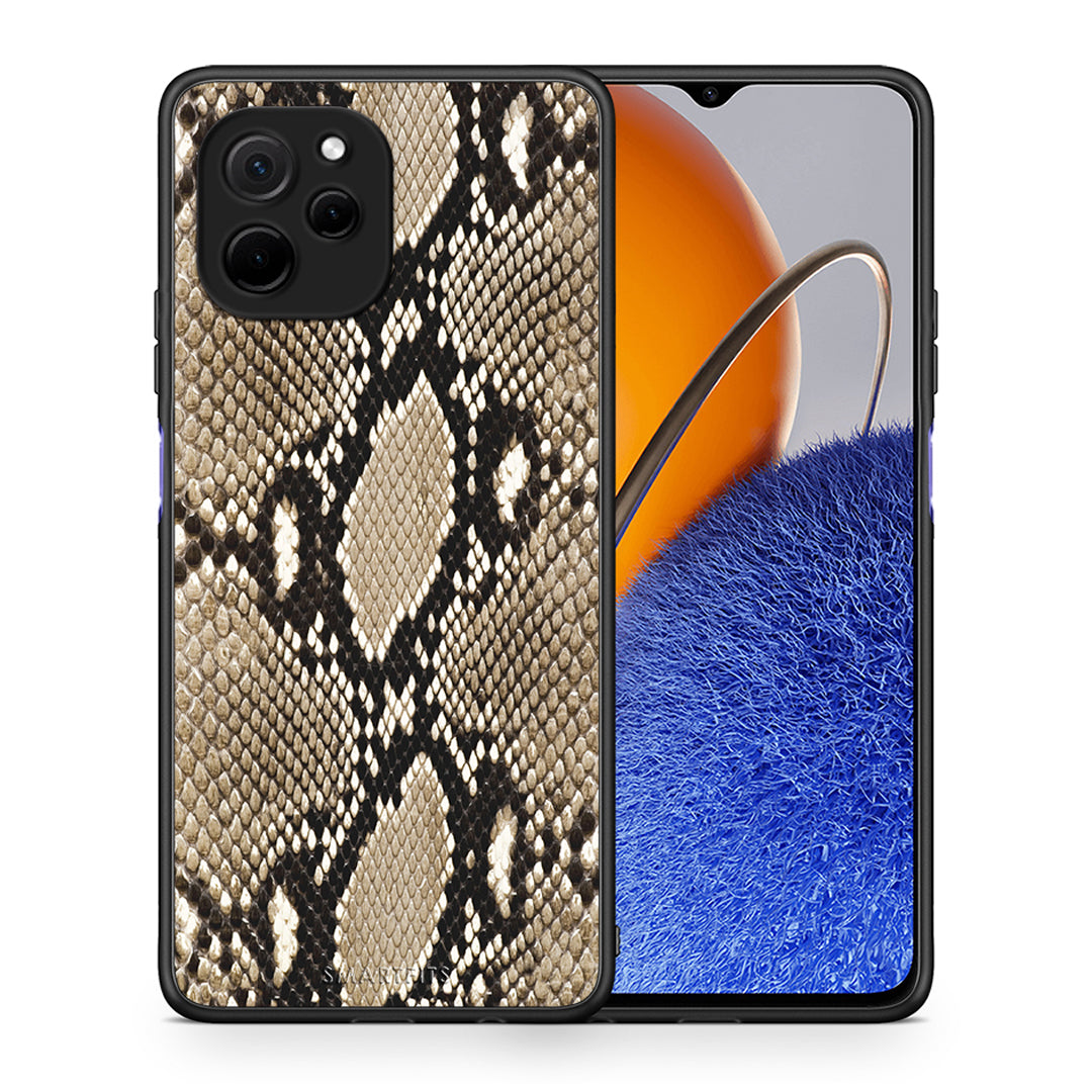Θήκη Huawei Nova Y61 Animal Fashion Snake από τη Smartfits με σχέδιο στο πίσω μέρος και μαύρο περίβλημα | Huawei Nova Y61 Animal Fashion Snake Case with Colorful Back and Black Bezels