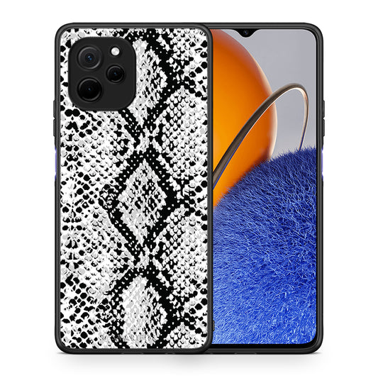 Θήκη Huawei Nova Y61 Animal White Snake από τη Smartfits με σχέδιο στο πίσω μέρος και μαύρο περίβλημα | Huawei Nova Y61 Animal White Snake Case with Colorful Back and Black Bezels