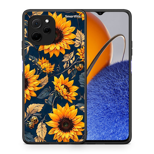 Θήκη Huawei Nova Y61 Autumn Sunflowers από τη Smartfits με σχέδιο στο πίσω μέρος και μαύρο περίβλημα | Huawei Nova Y61 Autumn Sunflowers Case with Colorful Back and Black Bezels