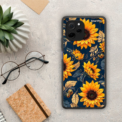 Θήκη Huawei Nova Y61 Autumn Sunflowers από τη Smartfits με σχέδιο στο πίσω μέρος και μαύρο περίβλημα | Huawei Nova Y61 Autumn Sunflowers Case with Colorful Back and Black Bezels