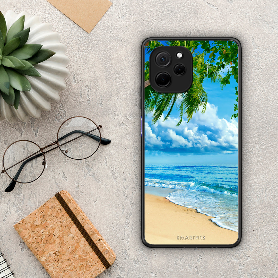 Θήκη Huawei Nova Y61 Beautiful Beach από τη Smartfits με σχέδιο στο πίσω μέρος και μαύρο περίβλημα | Huawei Nova Y61 Beautiful Beach Case with Colorful Back and Black Bezels