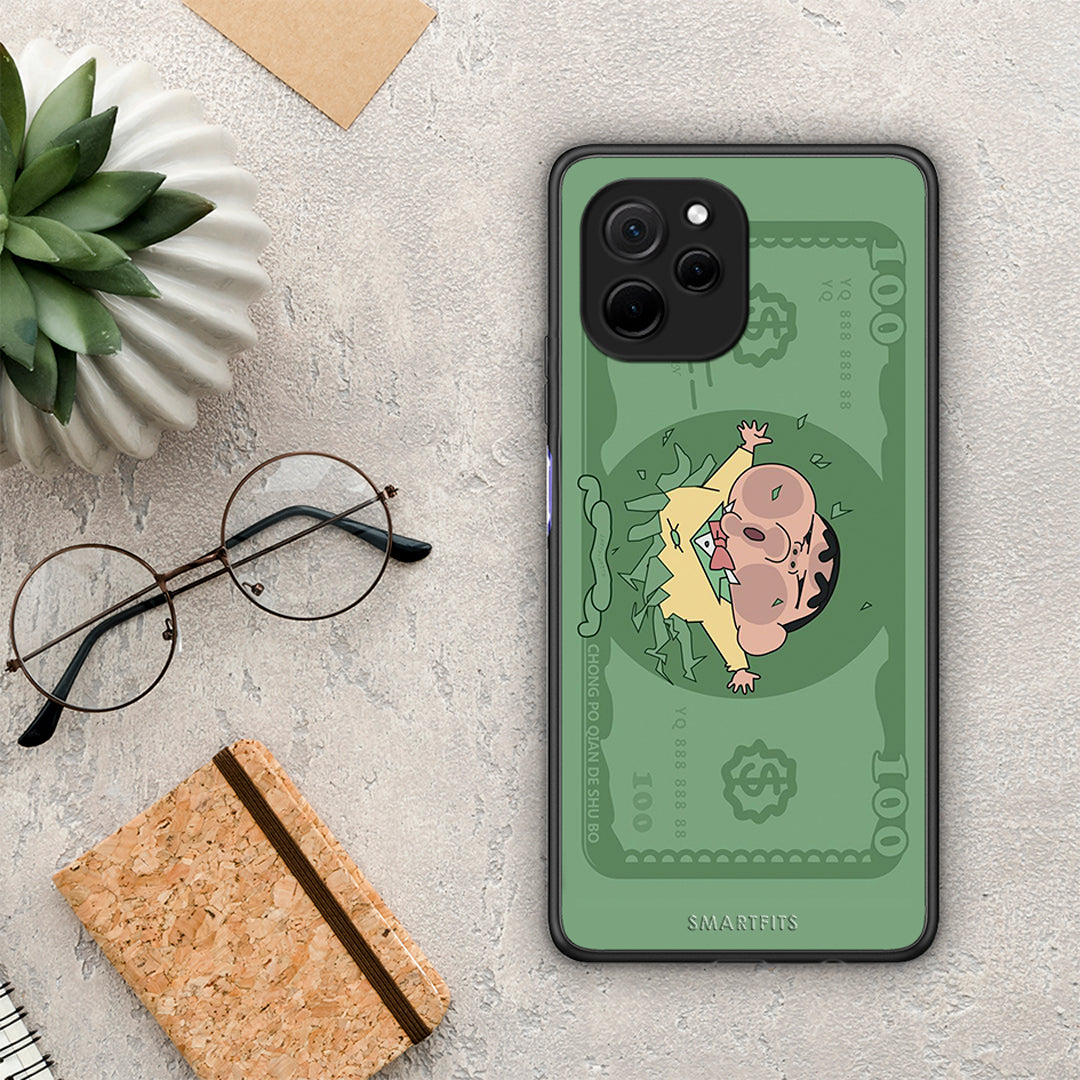 Θήκη Huawei Nova Y61 Big Money από τη Smartfits με σχέδιο στο πίσω μέρος και μαύρο περίβλημα | Huawei Nova Y61 Big Money Case with Colorful Back and Black Bezels