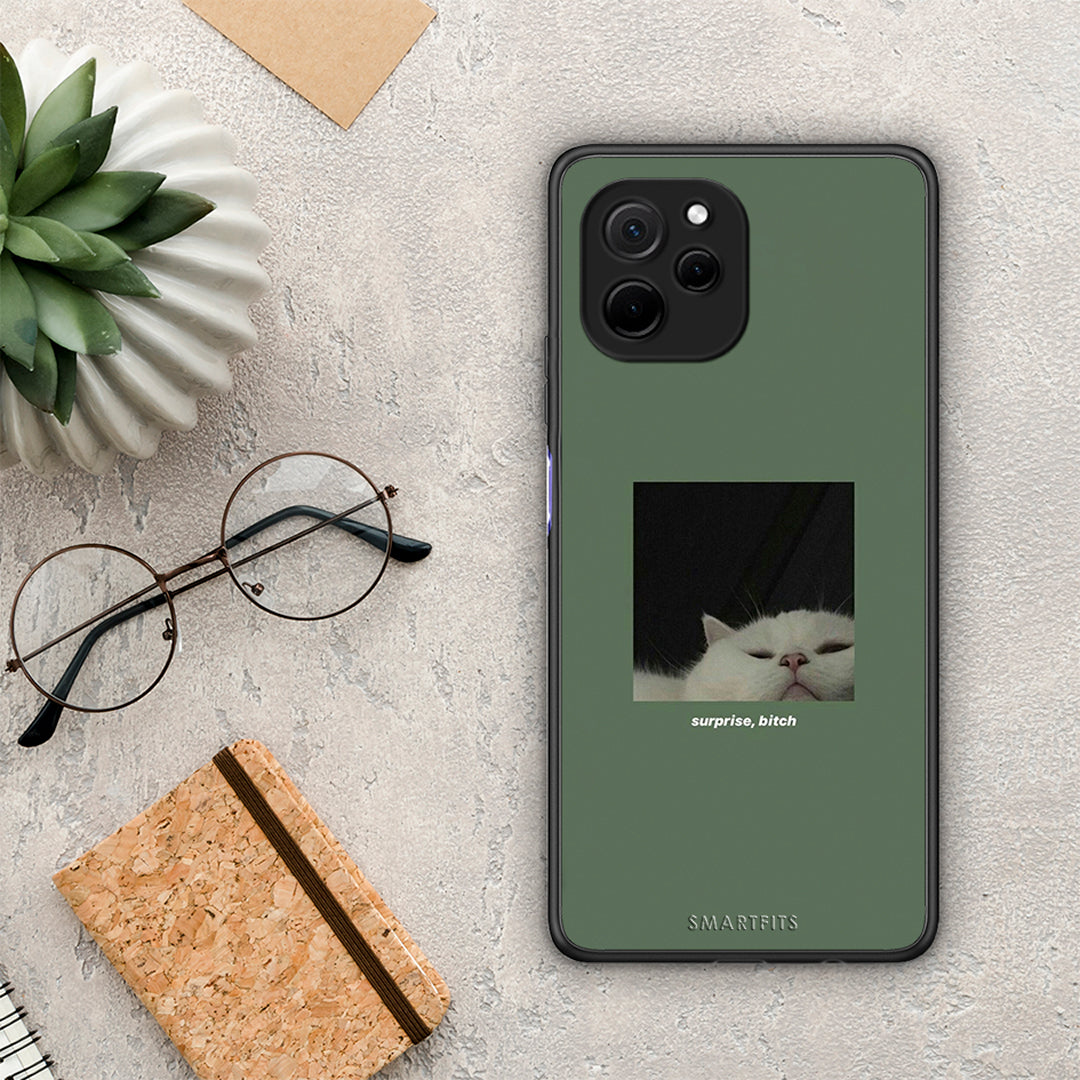 Θήκη Huawei Nova Y61 Bitch Surprise από τη Smartfits με σχέδιο στο πίσω μέρος και μαύρο περίβλημα | Huawei Nova Y61 Bitch Surprise Case with Colorful Back and Black Bezels