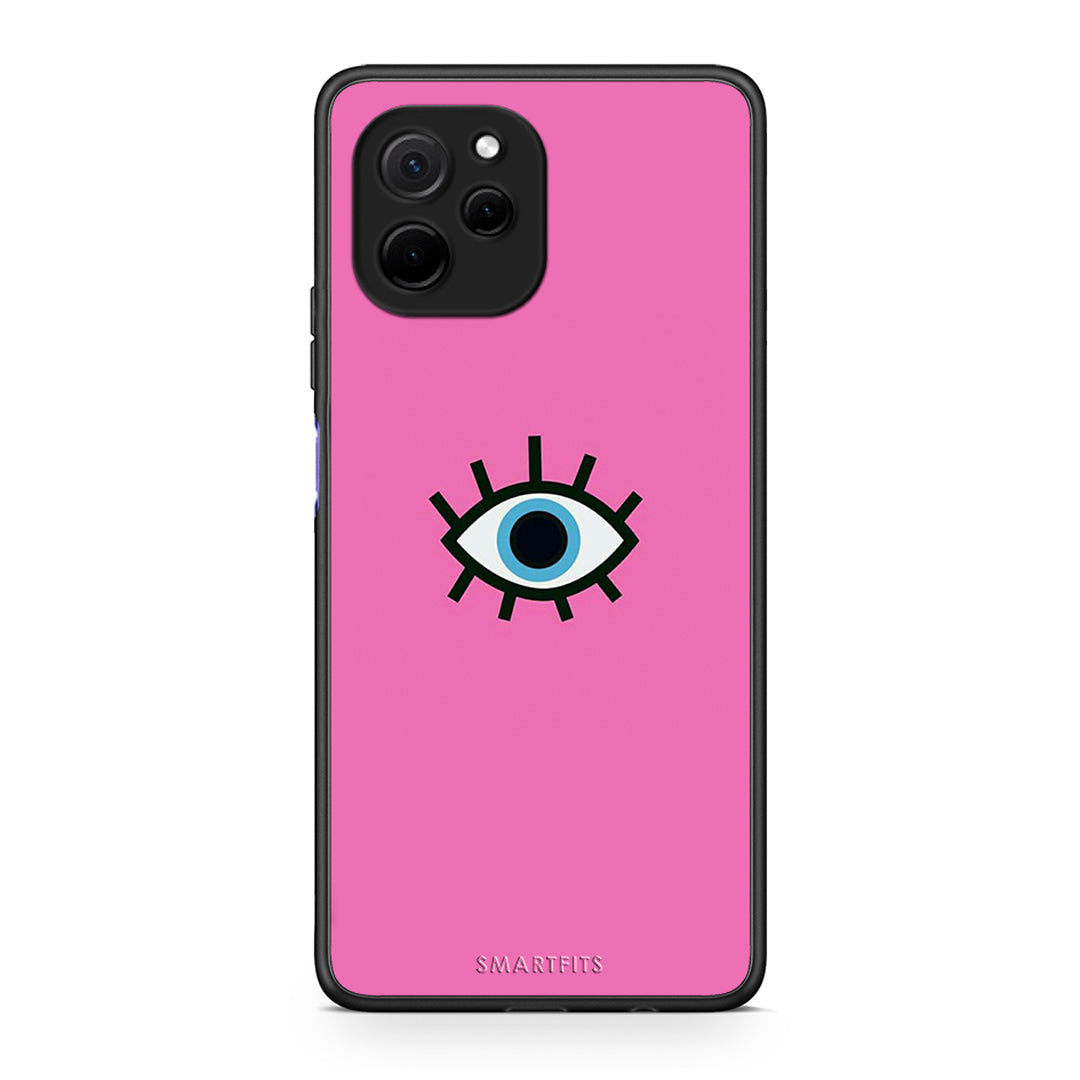 Θήκη Huawei Nova Y61 Blue Eye Pink από τη Smartfits με σχέδιο στο πίσω μέρος και μαύρο περίβλημα | Huawei Nova Y61 Blue Eye Pink Case with Colorful Back and Black Bezels