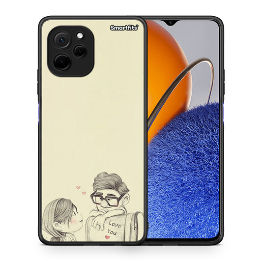 Θήκη Huawei Nova Y61 Carl And Ellie από τη Smartfits με σχέδιο στο πίσω μέρος και μαύρο περίβλημα | Huawei Nova Y61 Carl And Ellie Case with Colorful Back and Black Bezels