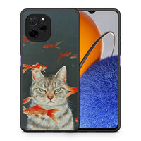 Thumbnail for Θήκη Huawei Nova Y61 Cat Goldfish από τη Smartfits με σχέδιο στο πίσω μέρος και μαύρο περίβλημα | Huawei Nova Y61 Cat Goldfish Case with Colorful Back and Black Bezels