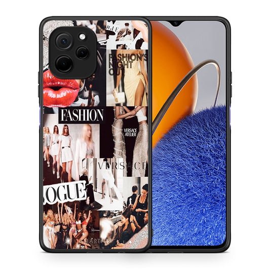Θήκη Huawei Nova Y61 Collage Fashion από τη Smartfits με σχέδιο στο πίσω μέρος και μαύρο περίβλημα | Huawei Nova Y61 Collage Fashion Case with Colorful Back and Black Bezels