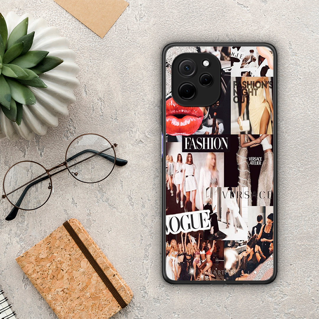 Θήκη Huawei Nova Y61 Collage Fashion από τη Smartfits με σχέδιο στο πίσω μέρος και μαύρο περίβλημα | Huawei Nova Y61 Collage Fashion Case with Colorful Back and Black Bezels