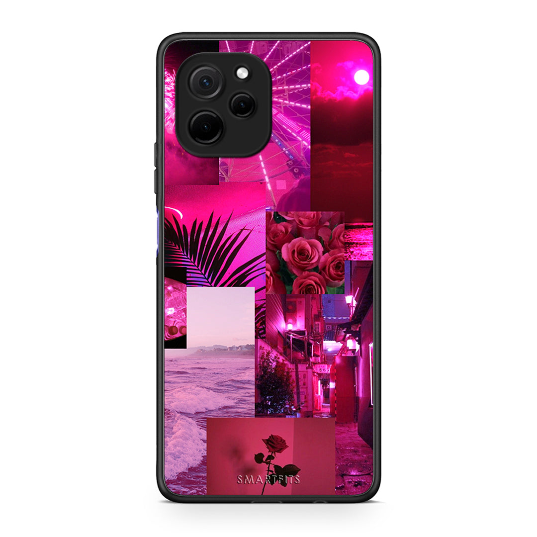 Θήκη Huawei Nova Y61 Collage Red Roses από τη Smartfits με σχέδιο στο πίσω μέρος και μαύρο περίβλημα | Huawei Nova Y61 Collage Red Roses Case with Colorful Back and Black Bezels