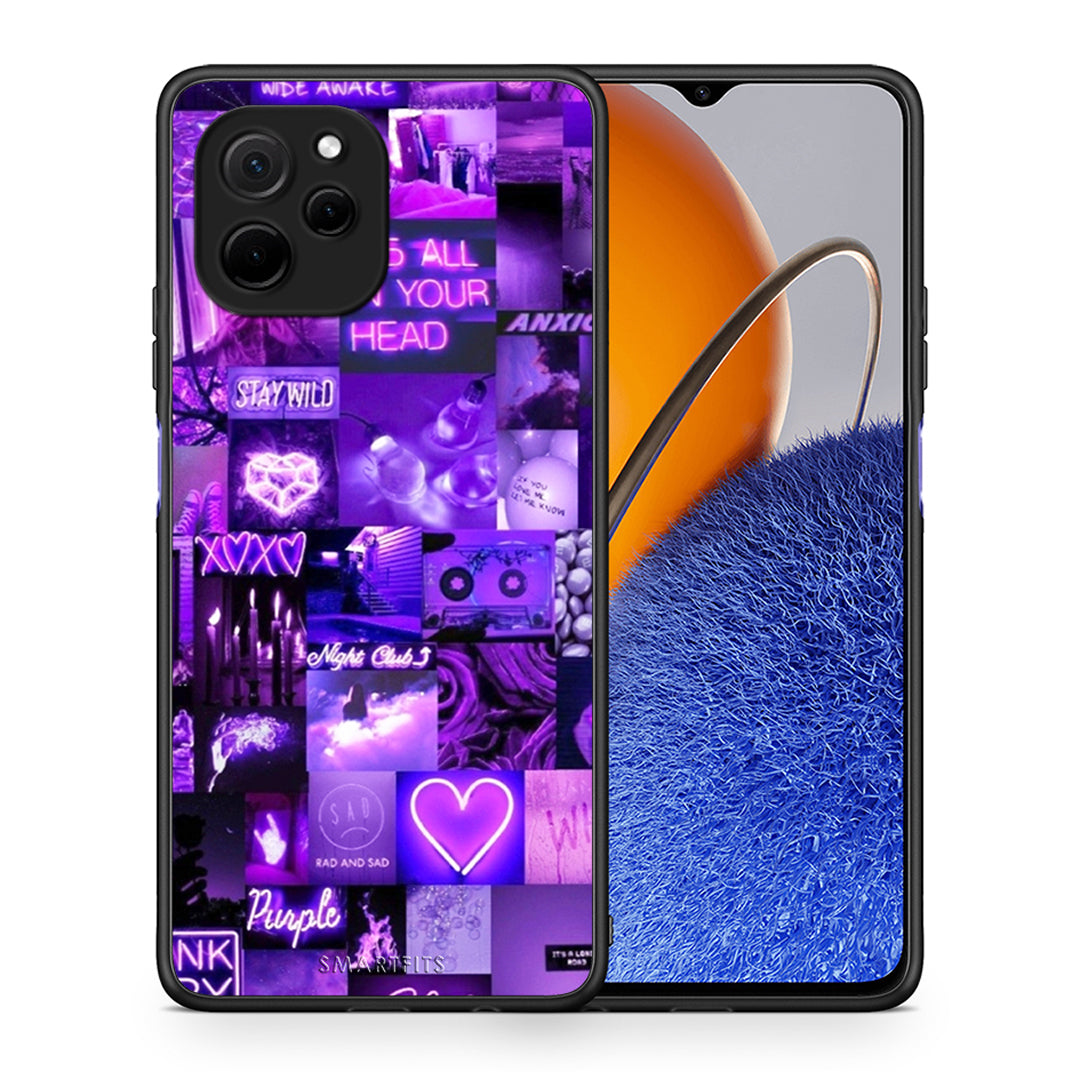 Θήκη Huawei Nova Y61 Collage Stay Wild από τη Smartfits με σχέδιο στο πίσω μέρος και μαύρο περίβλημα | Huawei Nova Y61 Collage Stay Wild Case with Colorful Back and Black Bezels