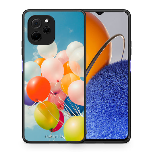 Θήκη Huawei Nova Y61 Colorful Balloons από τη Smartfits με σχέδιο στο πίσω μέρος και μαύρο περίβλημα | Huawei Nova Y61 Colorful Balloons Case with Colorful Back and Black Bezels