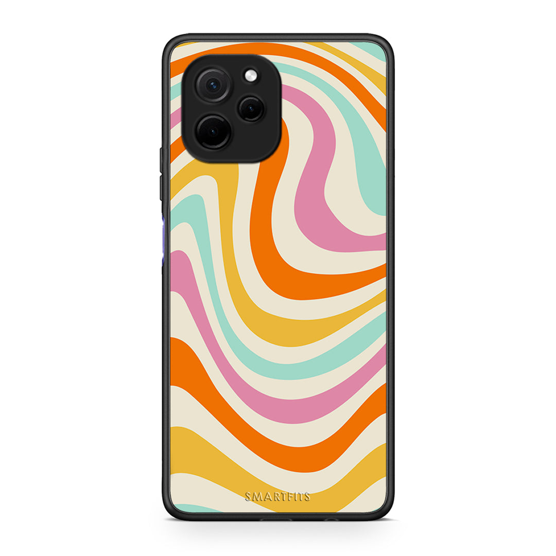 Θήκη Huawei Nova Y61 Colourful Waves από τη Smartfits με σχέδιο στο πίσω μέρος και μαύρο περίβλημα | Huawei Nova Y61 Colourful Waves Case with Colorful Back and Black Bezels