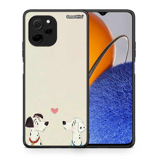 Θήκη Huawei Nova Y61 Dalmatians Love από τη Smartfits με σχέδιο στο πίσω μέρος και μαύρο περίβλημα | Huawei Nova Y61 Dalmatians Love Case with Colorful Back and Black Bezels