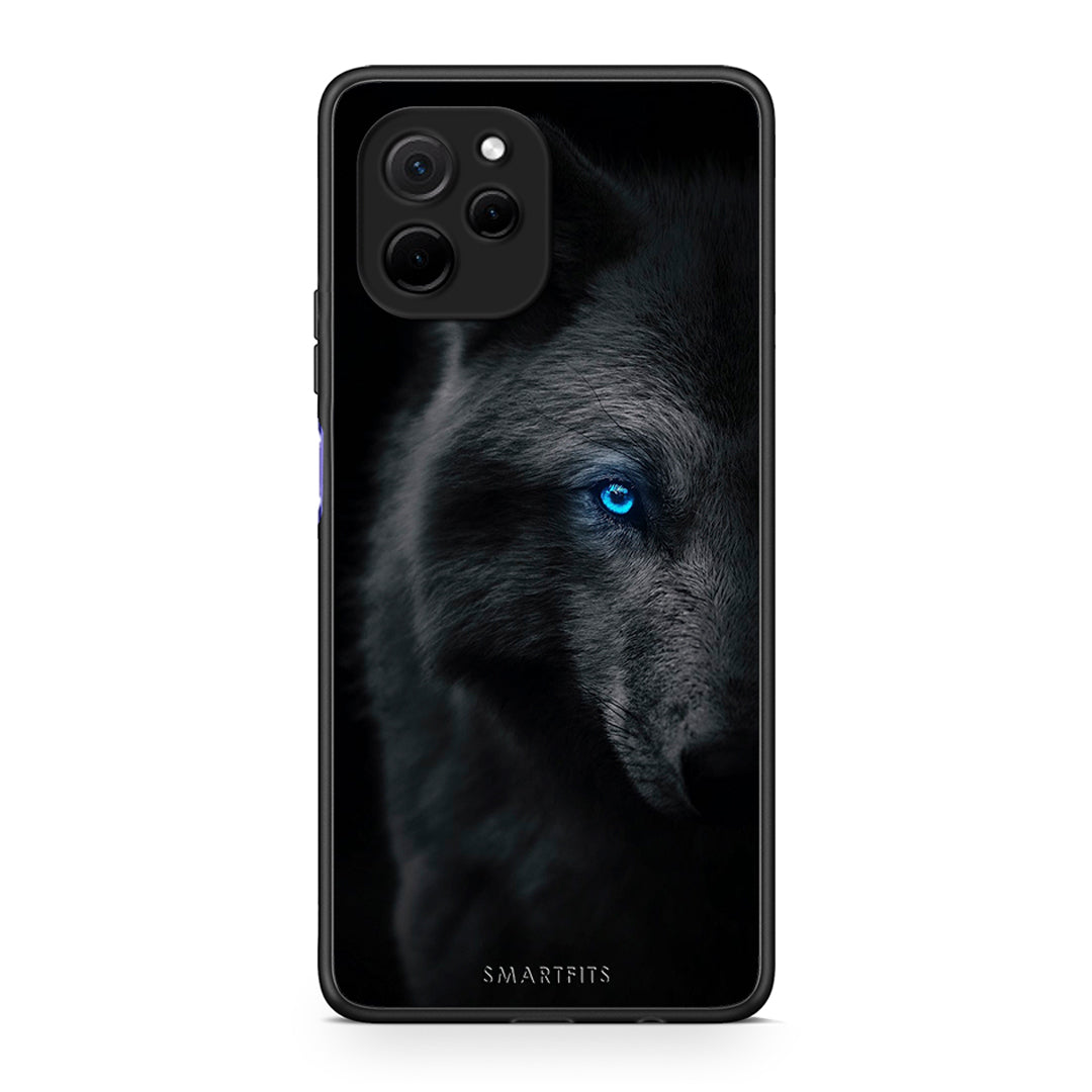 Θήκη Huawei Nova Y61 Dark Wolf από τη Smartfits με σχέδιο στο πίσω μέρος και μαύρο περίβλημα | Huawei Nova Y61 Dark Wolf Case with Colorful Back and Black Bezels