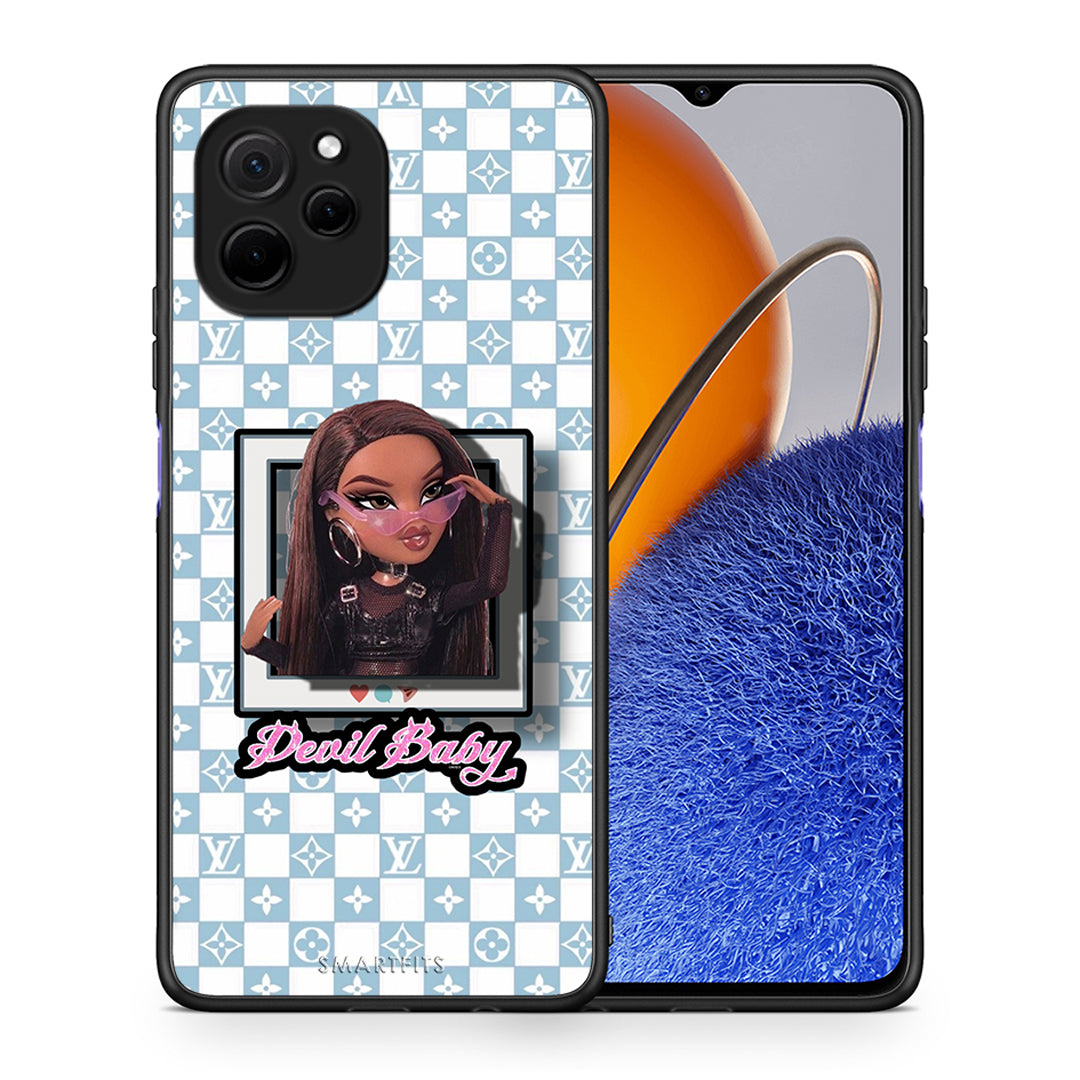 Θήκη Huawei Nova Y61 Devil Baby από τη Smartfits με σχέδιο στο πίσω μέρος και μαύρο περίβλημα | Huawei Nova Y61 Devil Baby Case with Colorful Back and Black Bezels