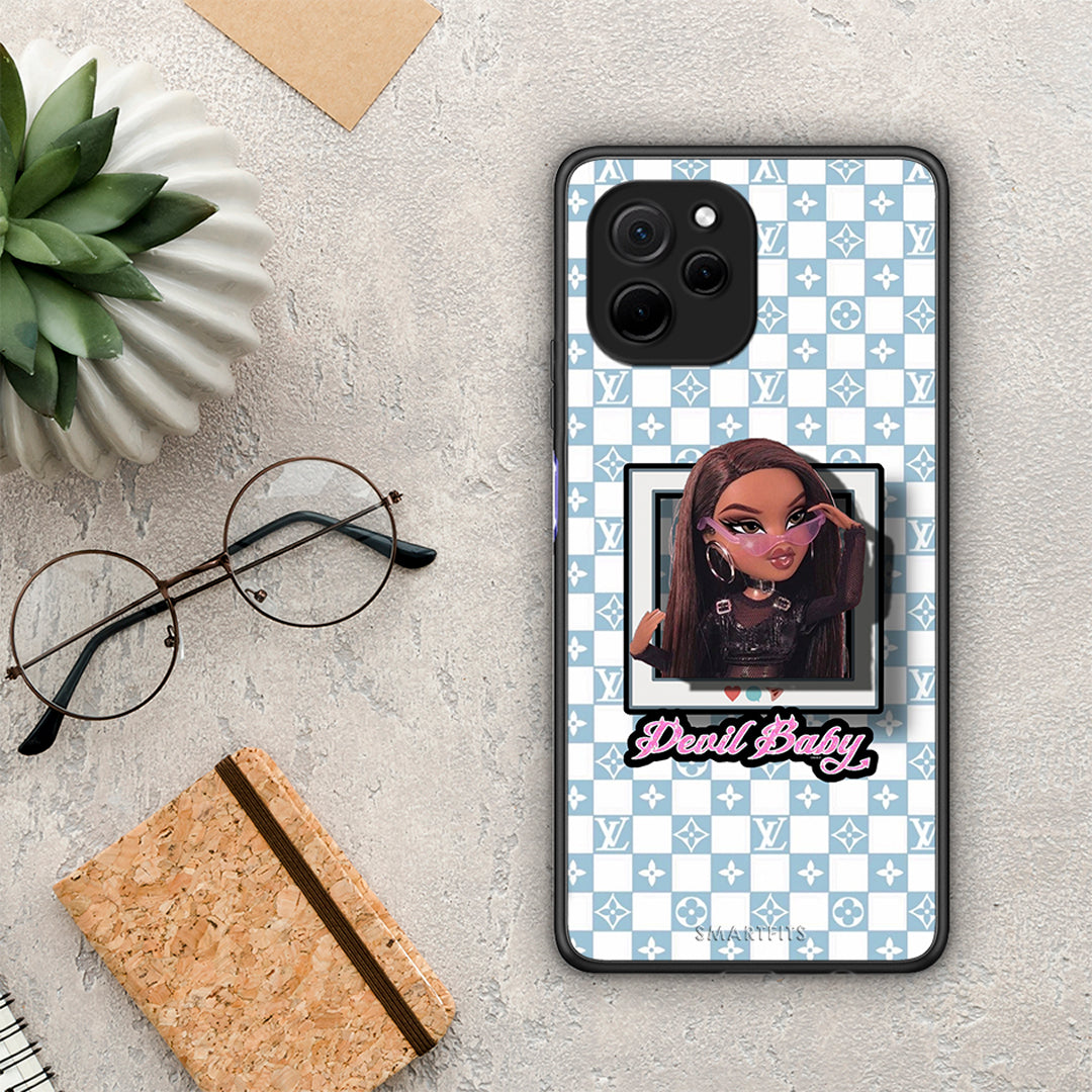 Θήκη Huawei Nova Y61 Devil Baby από τη Smartfits με σχέδιο στο πίσω μέρος και μαύρο περίβλημα | Huawei Nova Y61 Devil Baby Case with Colorful Back and Black Bezels