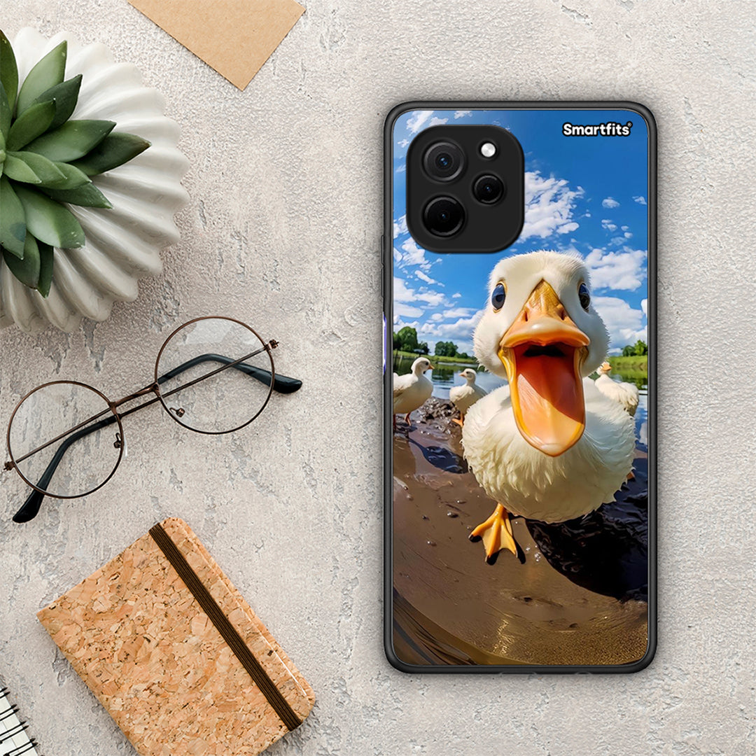 Θήκη Huawei Nova Y61 Duck Face από τη Smartfits με σχέδιο στο πίσω μέρος και μαύρο περίβλημα | Huawei Nova Y61 Duck Face Case with Colorful Back and Black Bezels