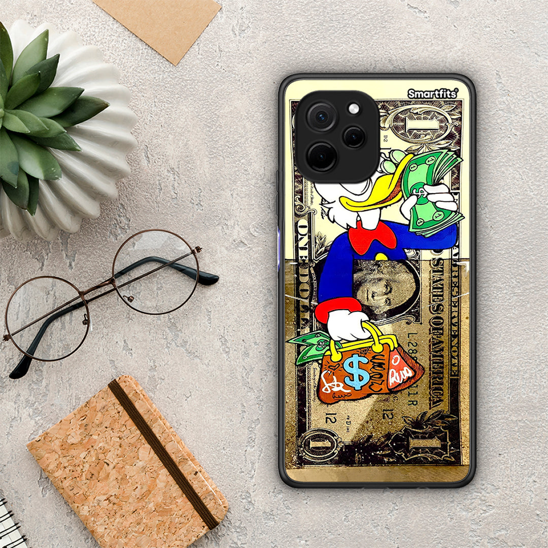 Θήκη Huawei Nova Y61 Duck Money από τη Smartfits με σχέδιο στο πίσω μέρος και μαύρο περίβλημα | Huawei Nova Y61 Duck Money Case with Colorful Back and Black Bezels