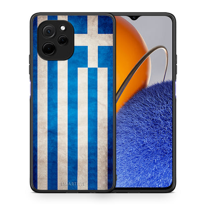 Θήκη Huawei Nova Y61 Flag Greek από τη Smartfits με σχέδιο στο πίσω μέρος και μαύρο περίβλημα | Huawei Nova Y61 Flag Greek Case with Colorful Back and Black Bezels