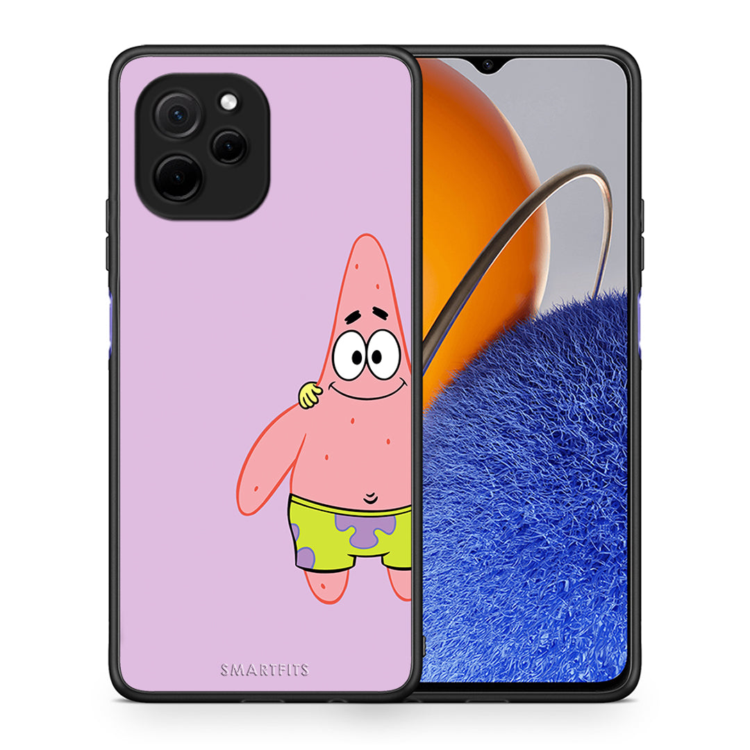 Θήκη Huawei Nova Y61 Friends Patrick από τη Smartfits με σχέδιο στο πίσω μέρος και μαύρο περίβλημα | Huawei Nova Y61 Friends Patrick Case with Colorful Back and Black Bezels