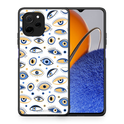 Θήκη Huawei Nova Y61 Ftou Ftou από τη Smartfits με σχέδιο στο πίσω μέρος και μαύρο περίβλημα | Huawei Nova Y61 Ftou Ftou Case with Colorful Back and Black Bezels