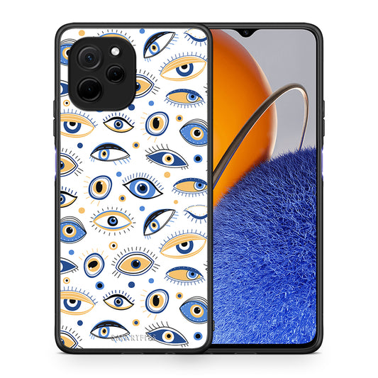 Θήκη Huawei Nova Y61 Ftou Ftou από τη Smartfits με σχέδιο στο πίσω μέρος και μαύρο περίβλημα | Huawei Nova Y61 Ftou Ftou Case with Colorful Back and Black Bezels