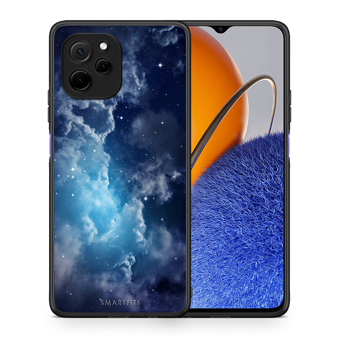 Θήκη Huawei Nova Y61 Galactic Blue Sky από τη Smartfits με σχέδιο στο πίσω μέρος και μαύρο περίβλημα | Huawei Nova Y61 Galactic Blue Sky Case with Colorful Back and Black Bezels