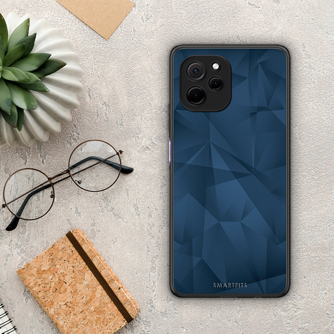 Θήκη Huawei Nova Y61 Geometric Blue Abstract από τη Smartfits με σχέδιο στο πίσω μέρος και μαύρο περίβλημα | Huawei Nova Y61 Geometric Blue Abstract Case with Colorful Back and Black Bezels
