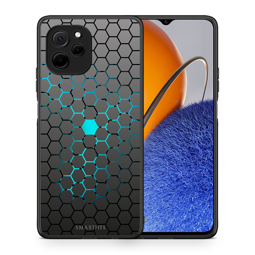 Θήκη Huawei Nova Y61 Geometric Hexagonal από τη Smartfits με σχέδιο στο πίσω μέρος και μαύρο περίβλημα | Huawei Nova Y61 Geometric Hexagonal Case with Colorful Back and Black Bezels
