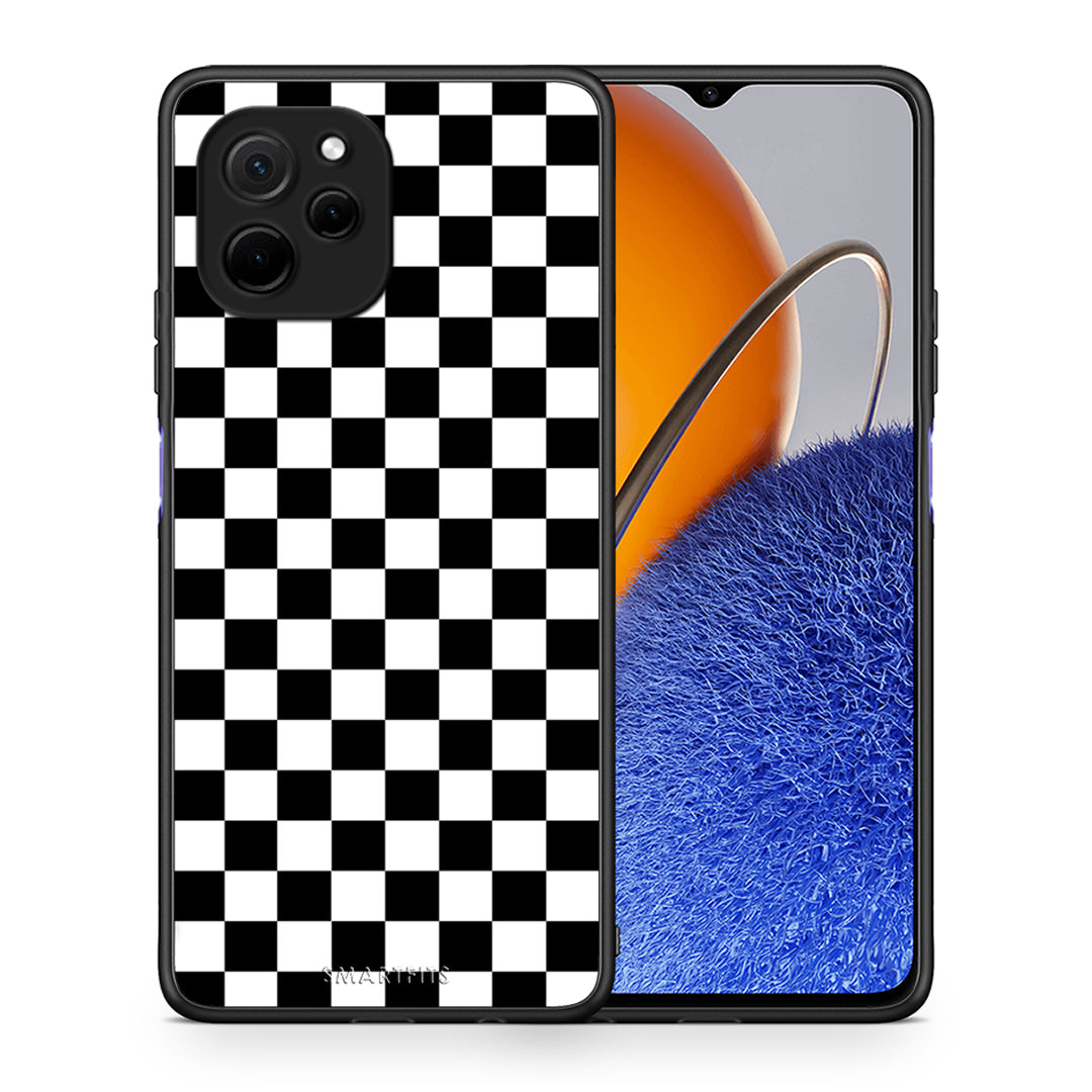 Θήκη Huawei Nova Y61 Geometric Squares από τη Smartfits με σχέδιο στο πίσω μέρος και μαύρο περίβλημα | Huawei Nova Y61 Geometric Squares Case with Colorful Back and Black Bezels