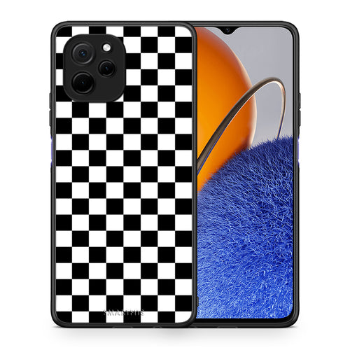 Θήκη Huawei Nova Y61 Geometric Squares από τη Smartfits με σχέδιο στο πίσω μέρος και μαύρο περίβλημα | Huawei Nova Y61 Geometric Squares Case with Colorful Back and Black Bezels