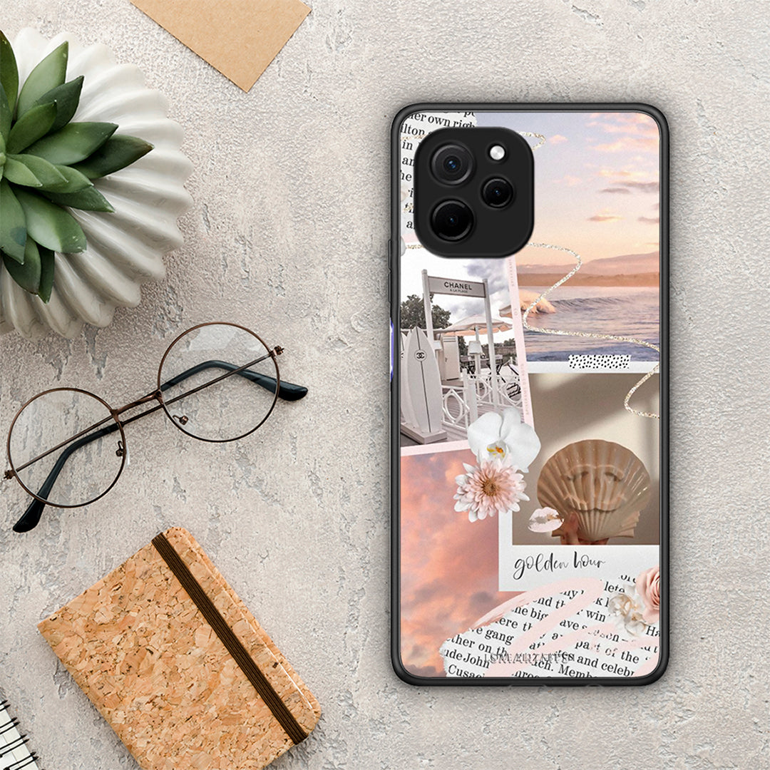 Θήκη Huawei Nova Y61 Golden Hour από τη Smartfits με σχέδιο στο πίσω μέρος και μαύρο περίβλημα | Huawei Nova Y61 Golden Hour Case with Colorful Back and Black Bezels