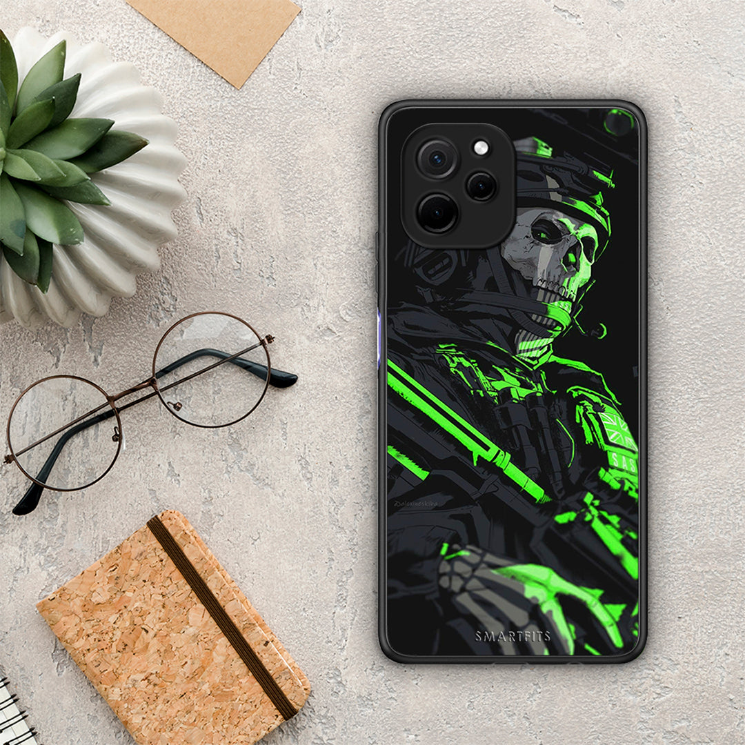 Θήκη Huawei Nova Y61 Green Soldier από τη Smartfits με σχέδιο στο πίσω μέρος και μαύρο περίβλημα | Huawei Nova Y61 Green Soldier Case with Colorful Back and Black Bezels