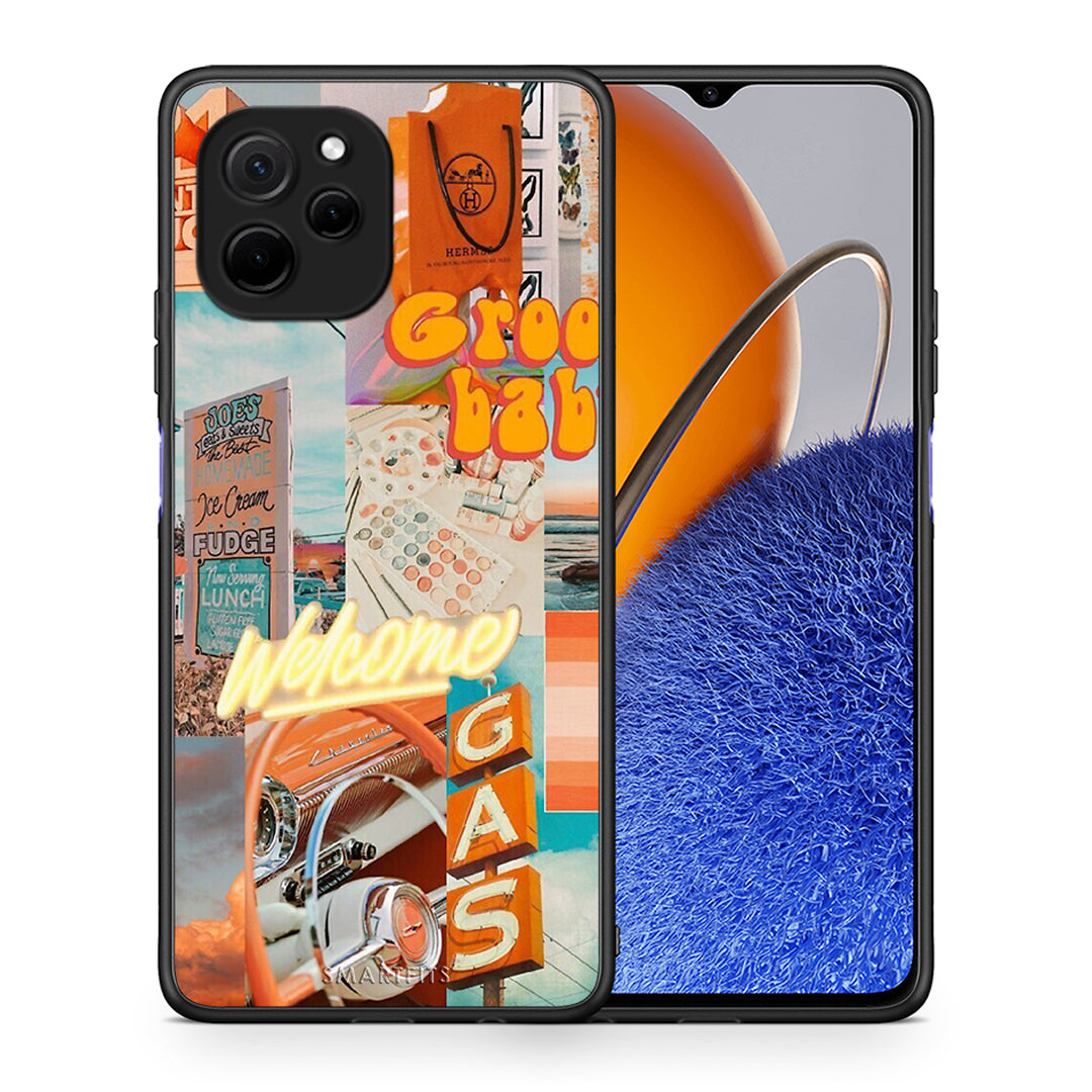 Θήκη Huawei Nova Y61 Groovy Babe από τη Smartfits με σχέδιο στο πίσω μέρος και μαύρο περίβλημα | Huawei Nova Y61 Groovy Babe Case with Colorful Back and Black Bezels