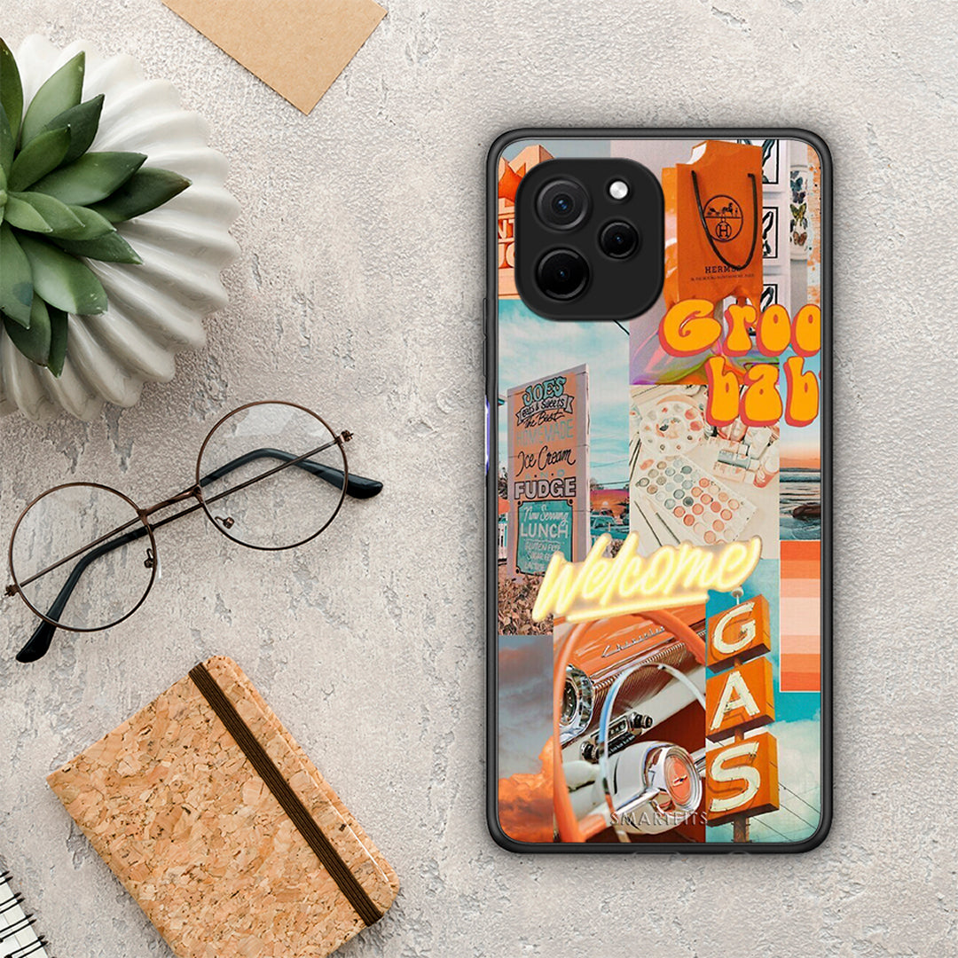 Θήκη Huawei Nova Y61 Groovy Babe από τη Smartfits με σχέδιο στο πίσω μέρος και μαύρο περίβλημα | Huawei Nova Y61 Groovy Babe Case with Colorful Back and Black Bezels