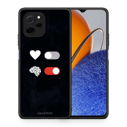 Θήκη Huawei Nova Y61 Heart Vs Brain από τη Smartfits με σχέδιο στο πίσω μέρος και μαύρο περίβλημα | Huawei Nova Y61 Heart Vs Brain Case with Colorful Back and Black Bezels