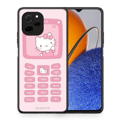 Θήκη Huawei Nova Y61 Hello Kitten από τη Smartfits με σχέδιο στο πίσω μέρος και μαύρο περίβλημα | Huawei Nova Y61 Hello Kitten Case with Colorful Back and Black Bezels