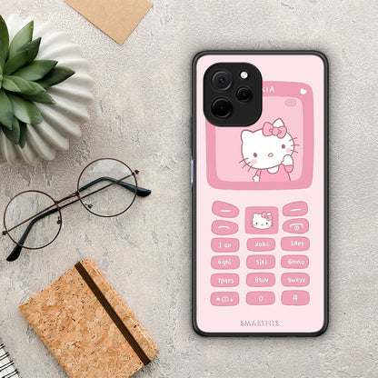 Θήκη Huawei Nova Y61 Hello Kitten από τη Smartfits με σχέδιο στο πίσω μέρος και μαύρο περίβλημα | Huawei Nova Y61 Hello Kitten Case with Colorful Back and Black Bezels