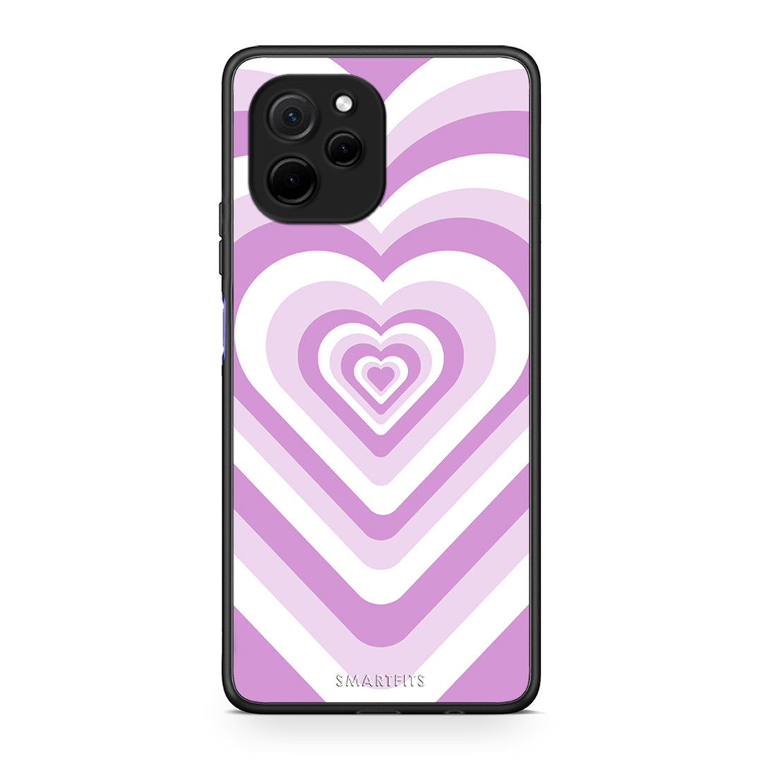 Θήκη Huawei Nova Y61 Lilac Hearts από τη Smartfits με σχέδιο στο πίσω μέρος και μαύρο περίβλημα | Huawei Nova Y61 Lilac Hearts Case with Colorful Back and Black Bezels