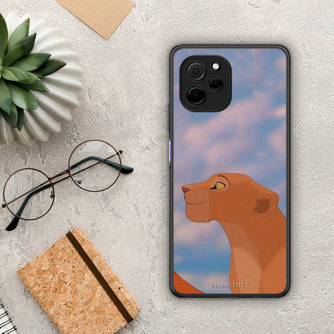 Θήκη Huawei Nova Y61 Lion Love 2 από τη Smartfits με σχέδιο στο πίσω μέρος και μαύρο περίβλημα | Huawei Nova Y61 Lion Love 2 Case with Colorful Back and Black Bezels